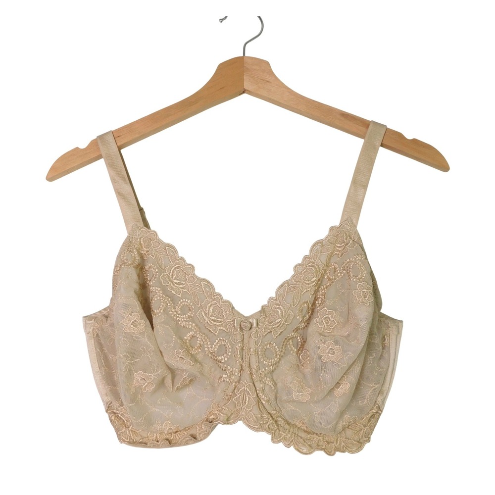 Wacoal Renaissance Rose Underwire Bra 85720 Sand Beige Floral Lace 34DD